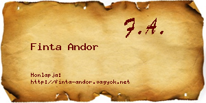 Finta Andor névjegykártya