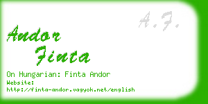 andor finta business card